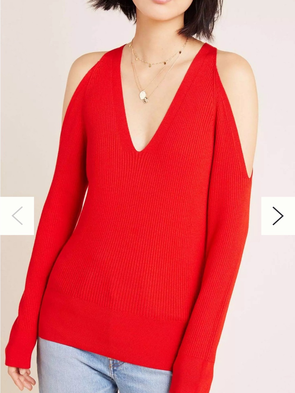 Anthropologie Fontaine Open Shoulder Sweater